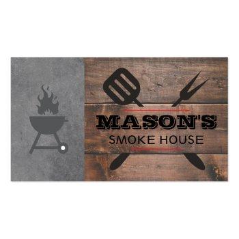 Small Barbecue Wood | Grill Master | Executive Chef Business Card Front View