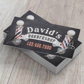 barber barbershop hair stylist vintage chalkboard business card
