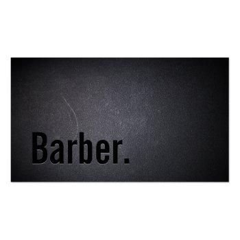 Small Barber Professional Black Minimalist Business Card Front View