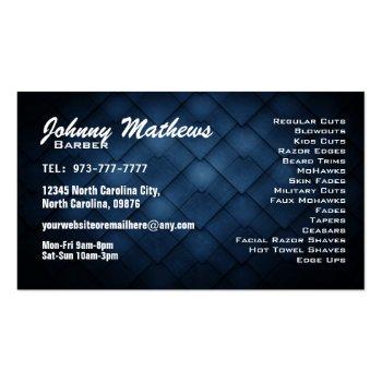 Small Barber Shop Business Cards Back View