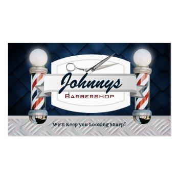 Small Barber Shop Business Cards Front View