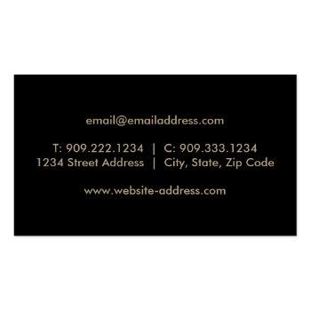 Small Barber Shop Pole - Faux Gold Foil Business Card Back View
