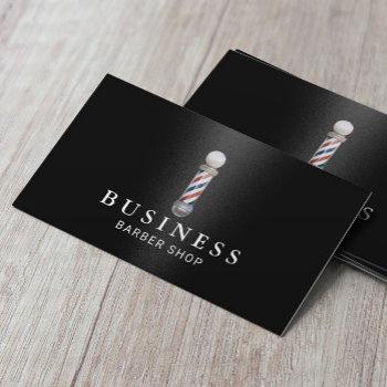 barber shop professional black metal hair stylist  business card