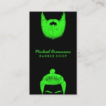 barber with hipster logo business card