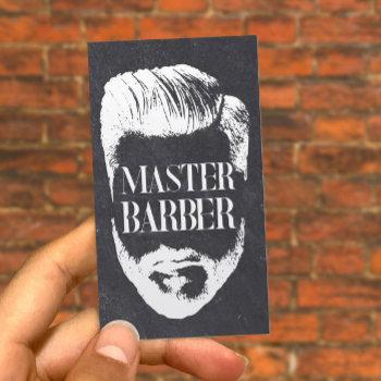 barbershop master barber vintage chalkboard hair business card