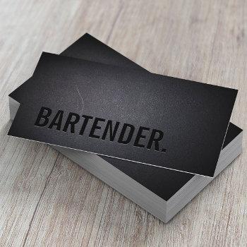 bartender bold text minimalist wine business card