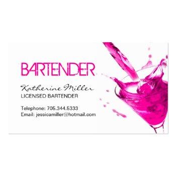 Small Bartender Business Card Front View
