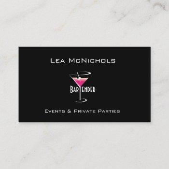 bartender business cards template martini