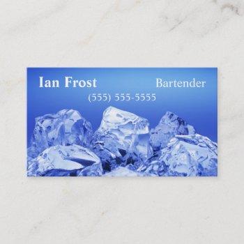 bartender ice cube business card - white back