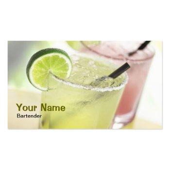 Small Bartender Margarita Business Card Front View