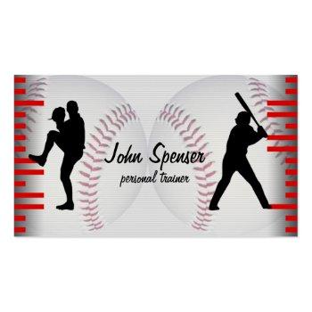 Small Baseball Coach Business Card Front View