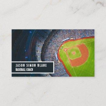 baseball field, baseball player, coach business ca business card