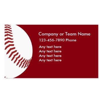 Small Baseball Theme Business Cards Front View