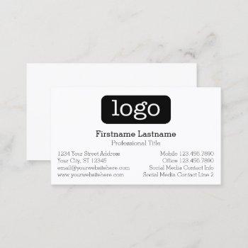 basic business design logo and contact information business card