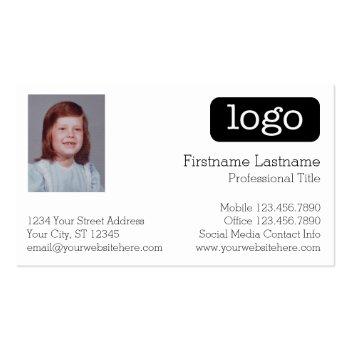 Small Basic Business Design With Logo And Photo Business Card Front View