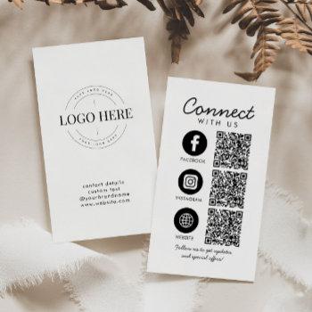 basic connect with us qr code website social media business card