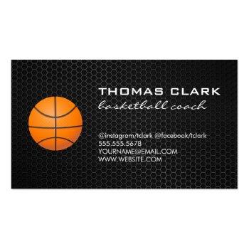 Small Basketball Coach Business Card Front View