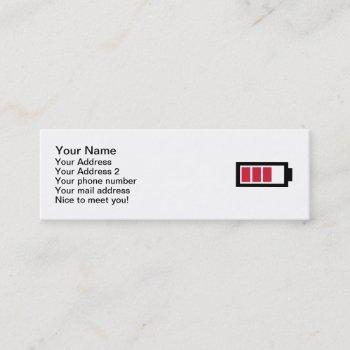 battery symbol mini business card