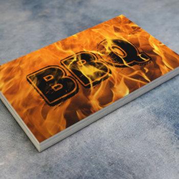 bbq catering hot burning fire business card