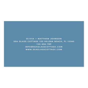 Small Beach House Vacation Rental Business Card Back View