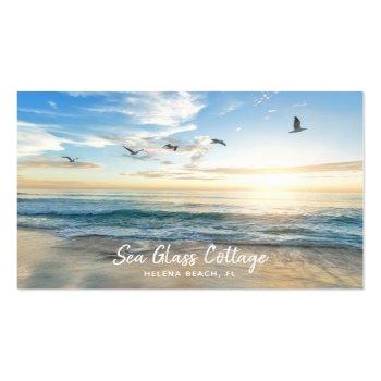 Small Beach House Vacation Rental Business Card Front View