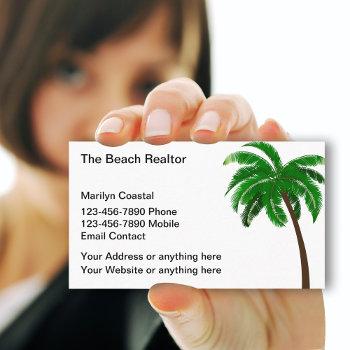 beach realtor palm tree theme business card