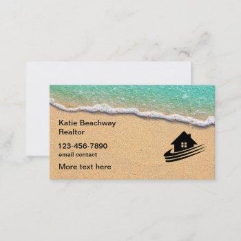 beach sand coastal realtor business cards