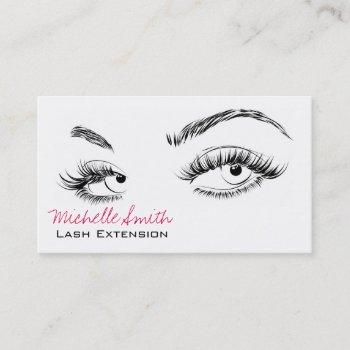 beautiful eyes long lashes lash extension business card