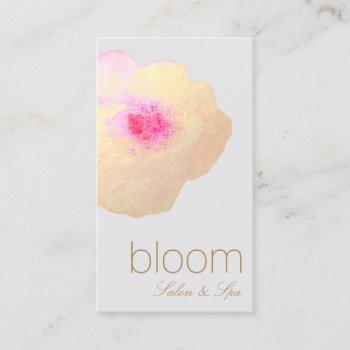 beautiful  gold floral watercolor salon spa business card