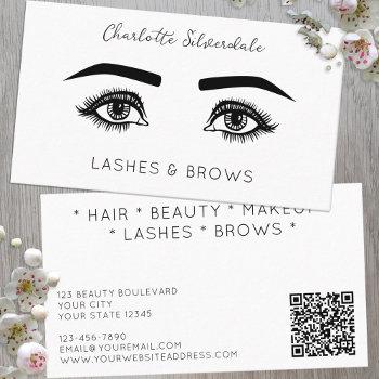beauty makeup artist eyelashes qr code business card