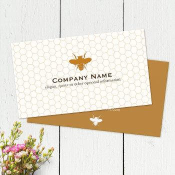Small Bee Beekeeper Honey Apairist Business Card Front View