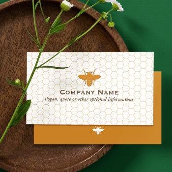 Small Bee Beekeeper Honey Apairist Business Card Front View