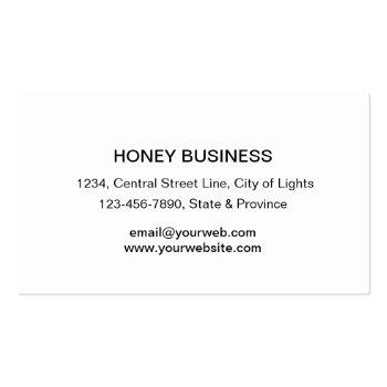 Small Bee Honey Seller Apiarist Black Yellow Hexagon Business Card Back View