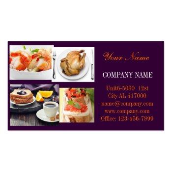 Small Beef Burger Sandwich Chicken Private Chef Catering Business Card Front View
