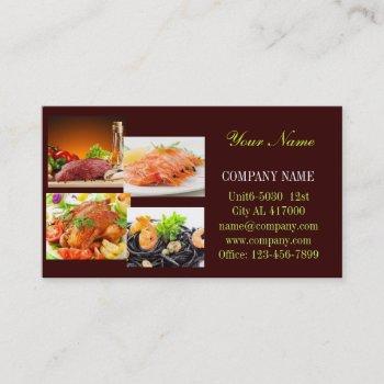 beef burger sandwich chicken private chef catering business card
