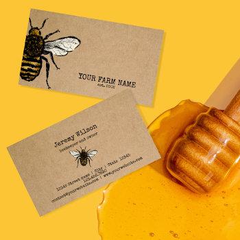 beekeeper apiarist bee farm honeybees honeycomb business card