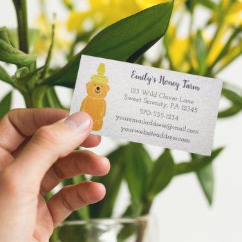 beekeepers apiary bear shaped honey bottle business card