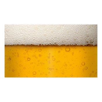 Small Beer Bubbles Close-up Bartender Beer Craft Brewery Business Card Back View