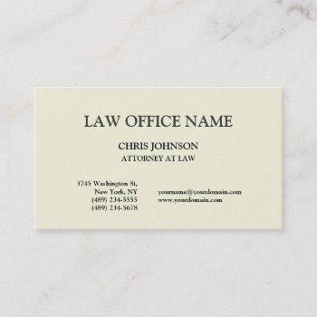 beige color trendy attorney at law business card
