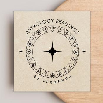 beige moon cycle astrology readings spiritual sand square business card