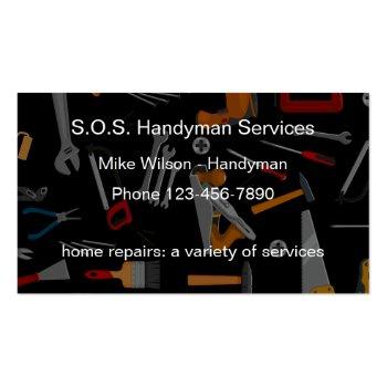 Small Best Handyman Tools Design Business Card Front View