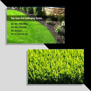 best landscaping and lawn mowing business card