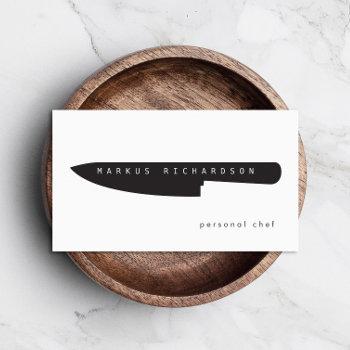 big chef knife logo for personal chef, catering business card