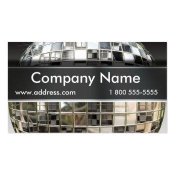 Small Big Mirror Ball Music Business Cards Front View