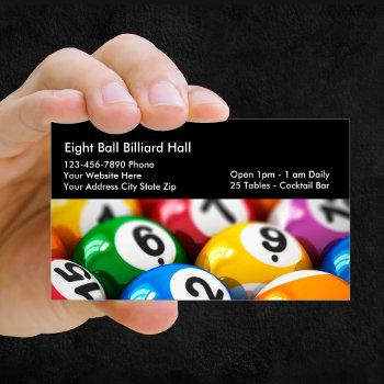 Small Billiards Theme Business Cards Front View