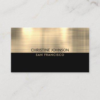 black and faux gold foil business card