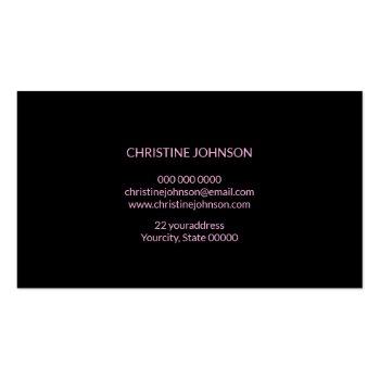 Small Black And Faux Rose Gold Foil Business Card Back View