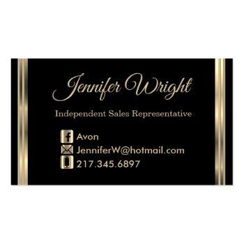 Small Black And Gold Drip - Avon Business Card Back View