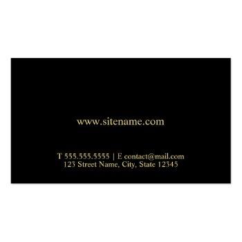 Small Black And Gold Elegant Monogram Business Card Back View