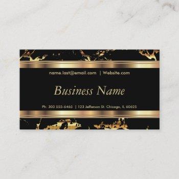 black and gold marble and elegant gold bars business card